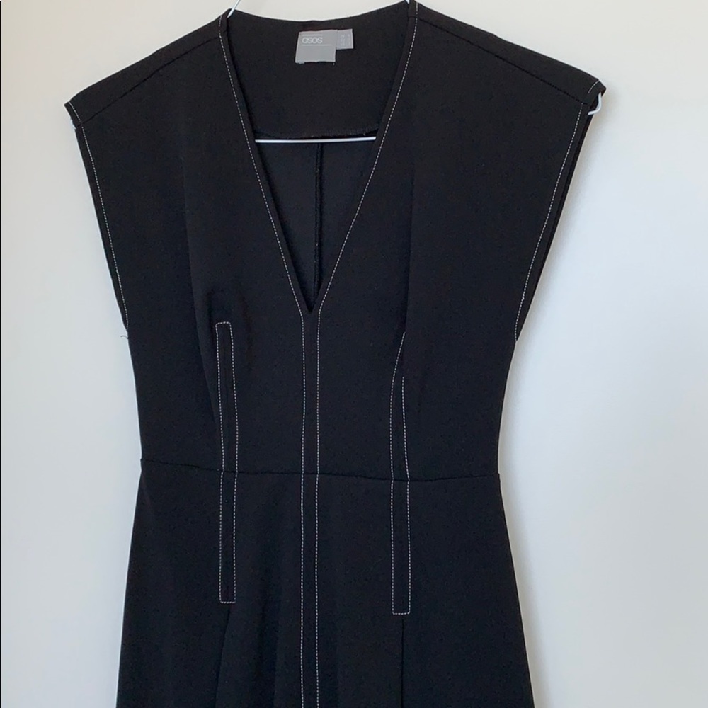 Asos black dress with white trim - Picture 2 of 2